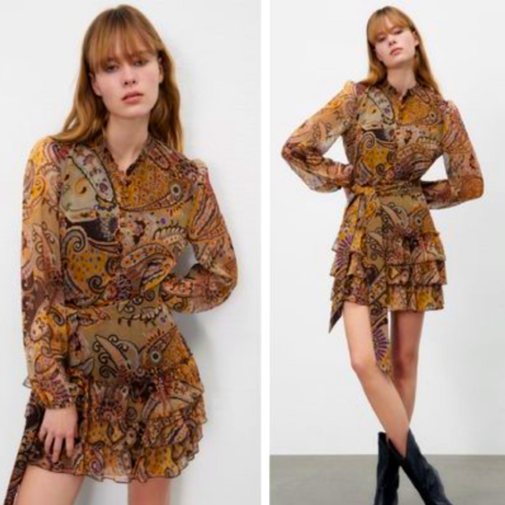 ZARA SHORT RUFFLE DRESS - Picture 2 of 6